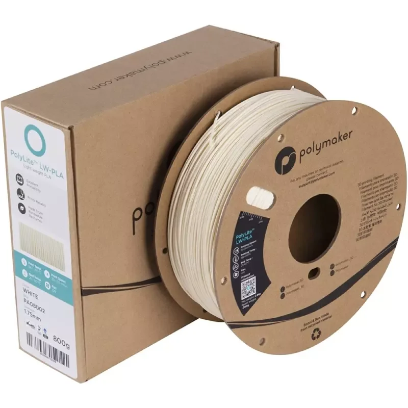 Polymaker PLA PolyLite LW-PLA 3D Filament Cardboard Spool Low Density PLA Filament 1.75mm 3D filament 0.8kg/Roll