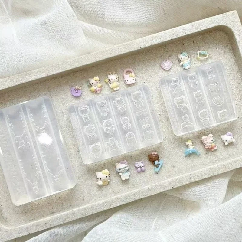 

Мультяшная силиконовая форма для ногтей Kawaii Sanrio Hello Kitty, аксессуары для серфинга, вечерние ожерелье Kt, 3D акриловая форма для ногтей, подарок для девочки
