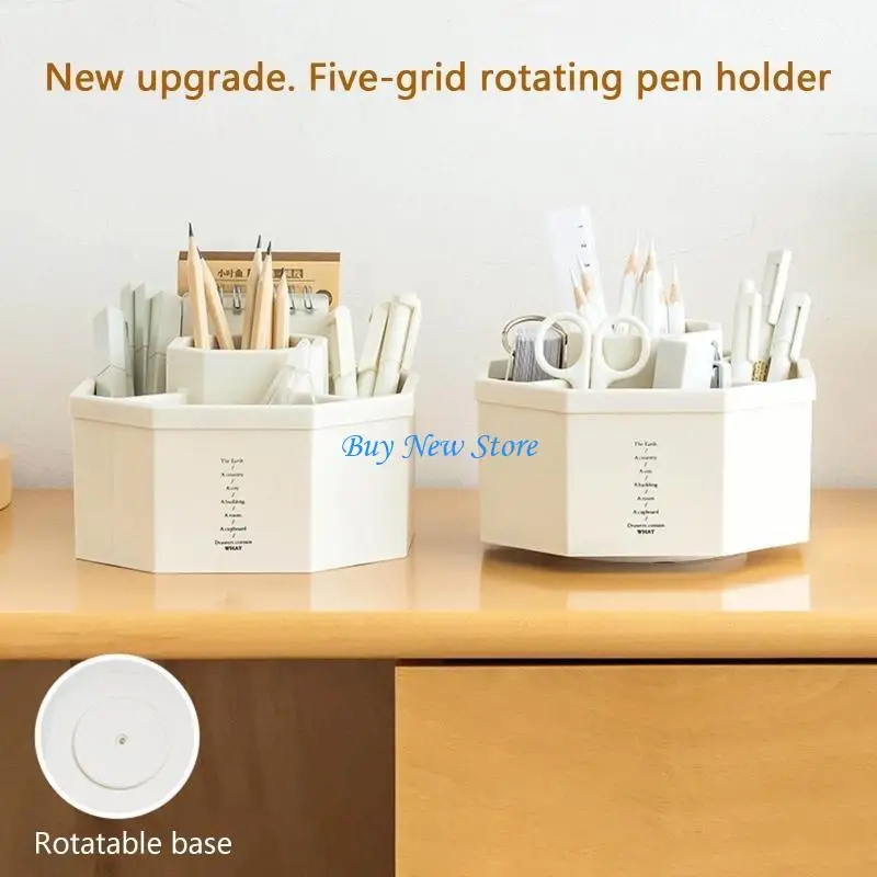 

20CE Spinning Pencil Holder Storage Organize for Desk Pen Cup Pot Big Capacity