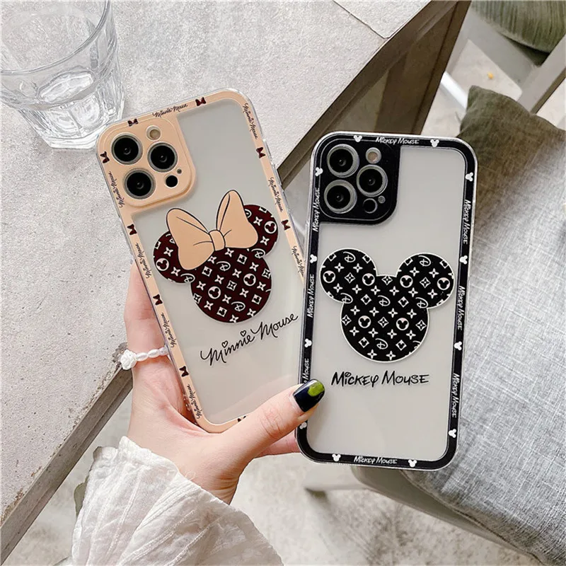 Cute Disney Mickey Minne Soft Case for iPhone 12 Pro 11 Pro XS Max X XR 7 8 Plus Back Cover Silicone TPU Anti-fall Shell