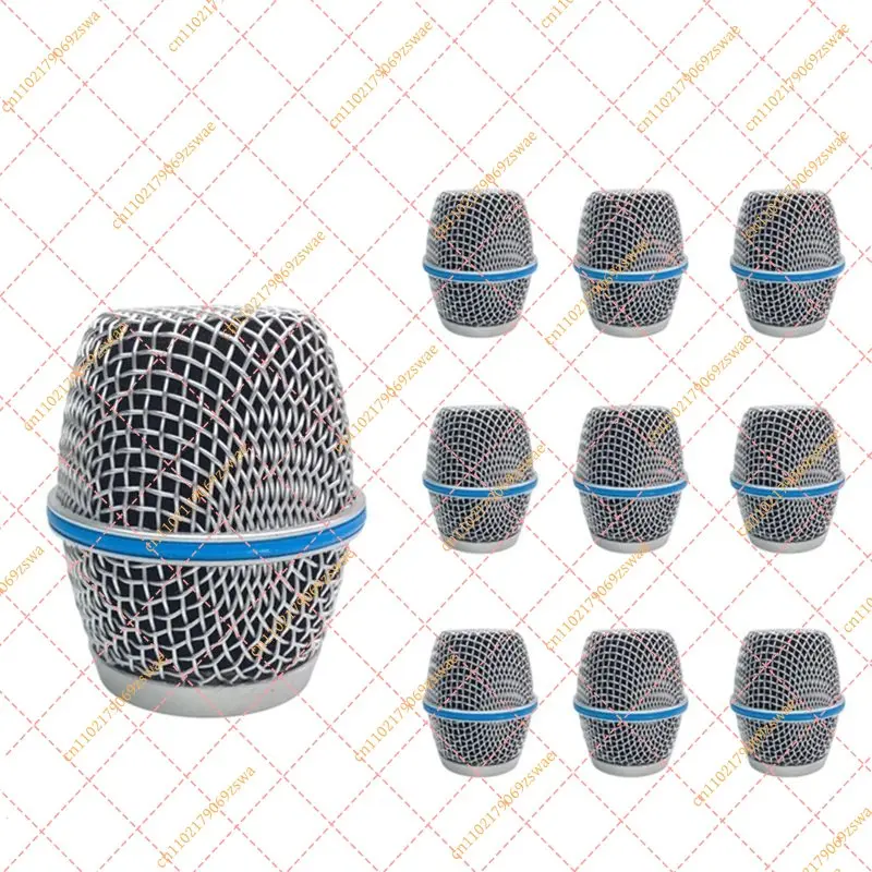 10Pcs Wired Microphone Mesh Grille, Replacement Mic Ball Head Accessory