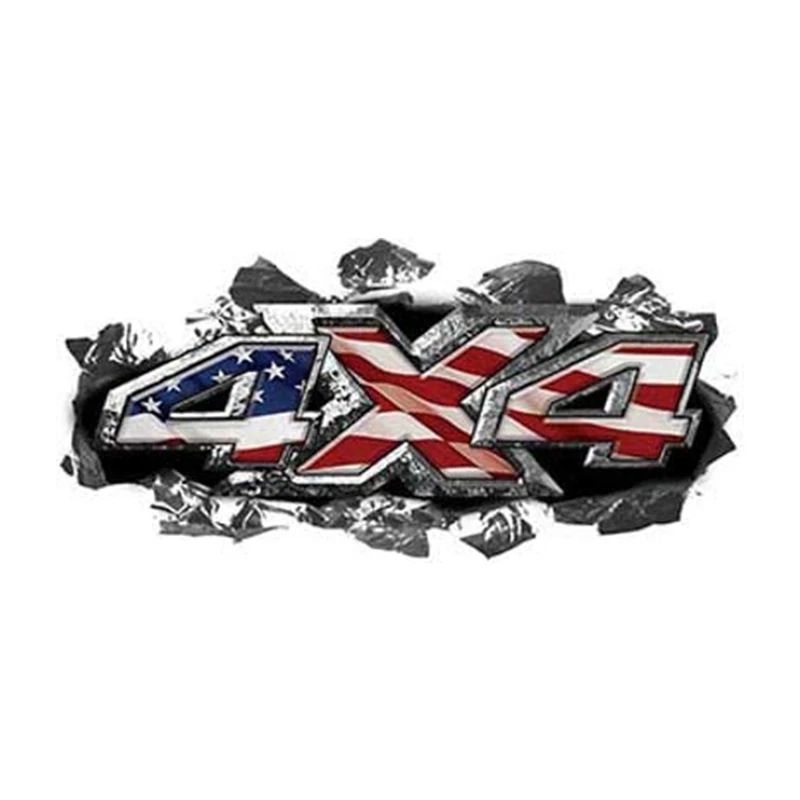 

-Metal perforated 4x4 Truck Sticker (American flag), Weston ink for car / truck / Laptop / laptop and advertising PVC
