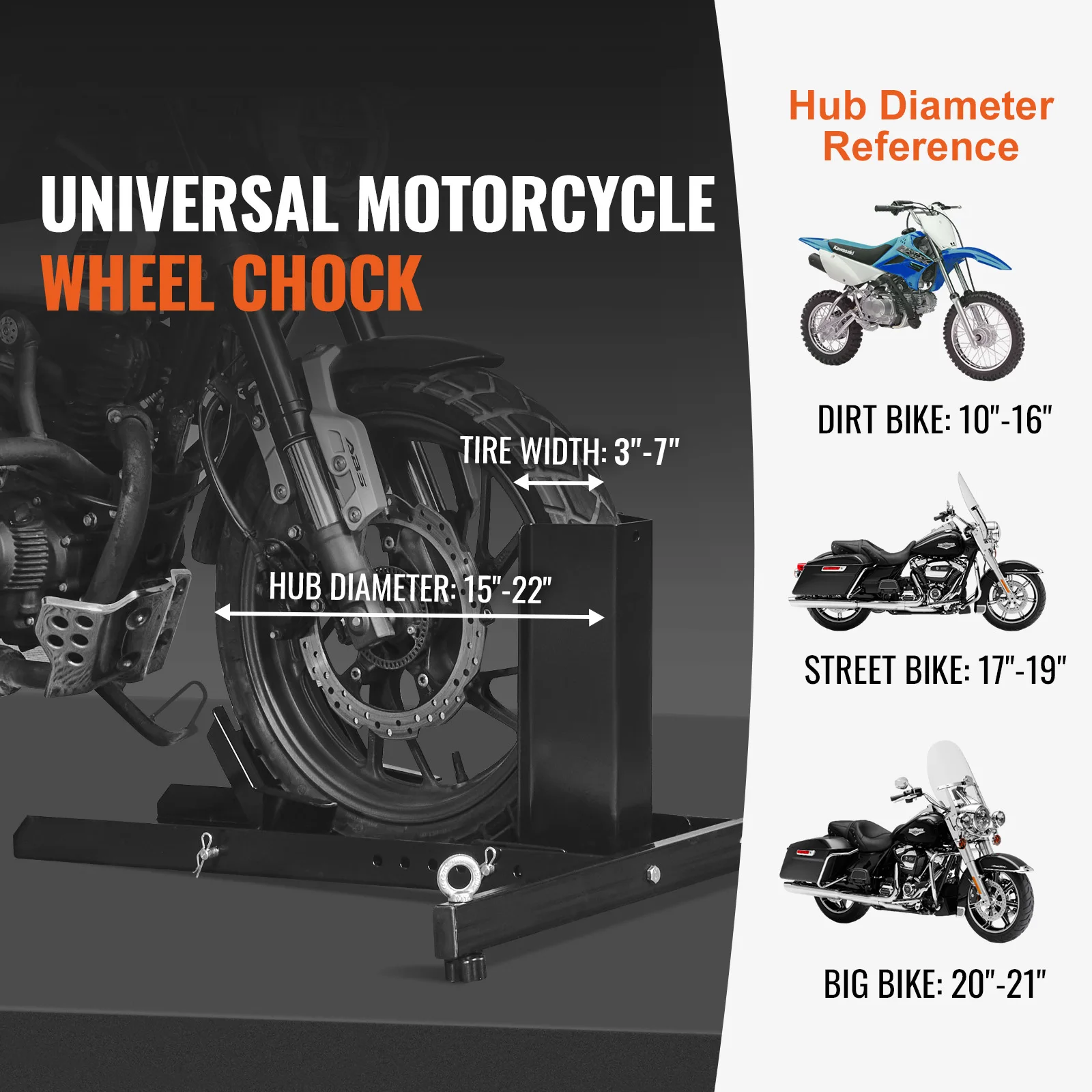 SucceBuy عجلة دراجة نارية Chock تستقيم 1800 رطل الثقيلة الصلب دراجة نارية الجبهة عجلة الوقوف مع ثقب قابل للتعديل للدراجات النارية