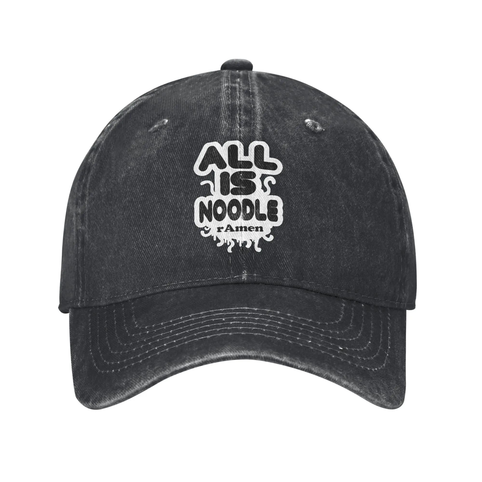 All is Noodle Ramen Unisex Baseball Cap Flying Spaghetti Monsterism Pastafarianism FSM Distressed Cotton Hat Retro Gift Headwear