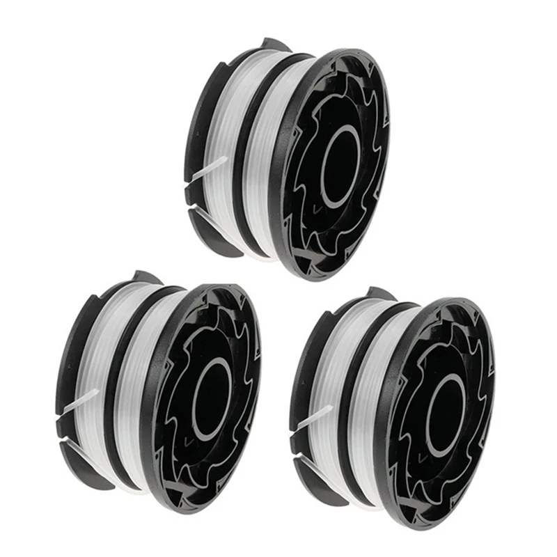 3 Pack Replacement String Trimmer Spools For BLACK+DEACKER DF-065 DF-065BKP GH700 GH710 GH750 Weed Eater Refills Line