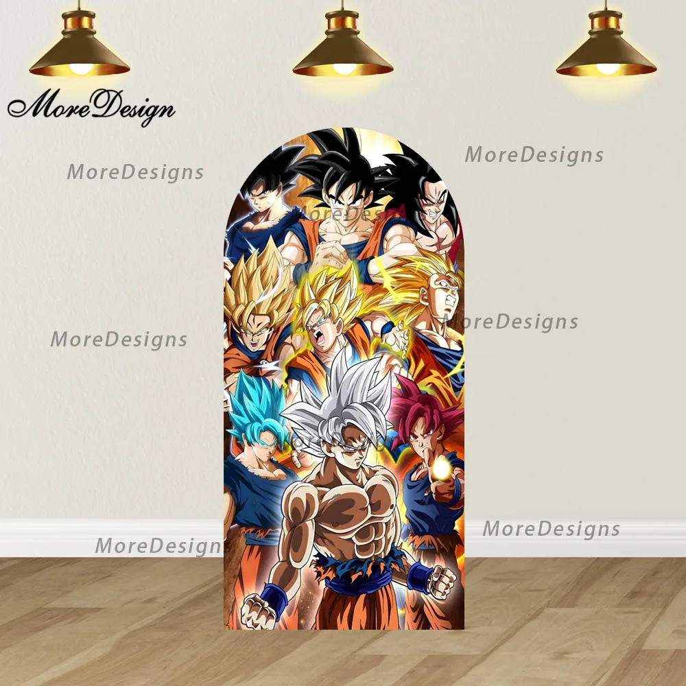 Dragon Ball Super Arch Covers Kids Photo Backdrop Boys Birthday Party Baby Shower Doubleside Photography Background