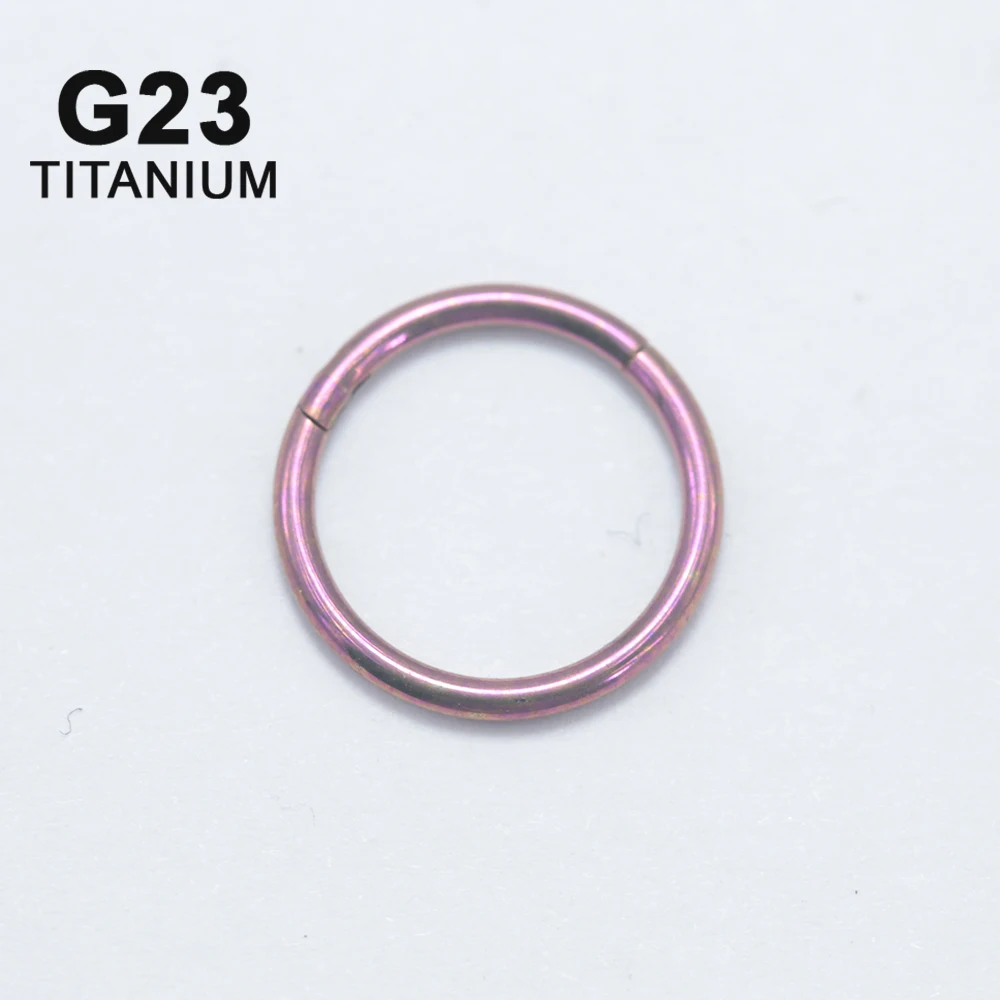 16G 18G 20G Titanium Anodized Hinged Segment Ring Clicker Hoop for Nose Septum Daith Conch Tragus Helix Piercing Earring Jewelry