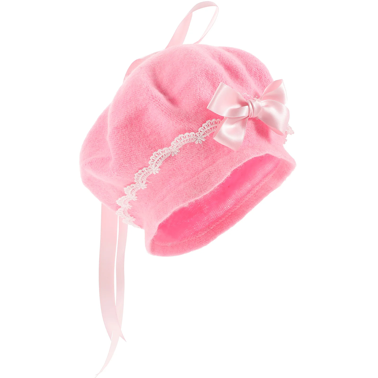 

Bow Beret Hat for Women Girls Sweet Lolita Accessory Pink Bowknot Caps Women's Berets Girls Beret Hat