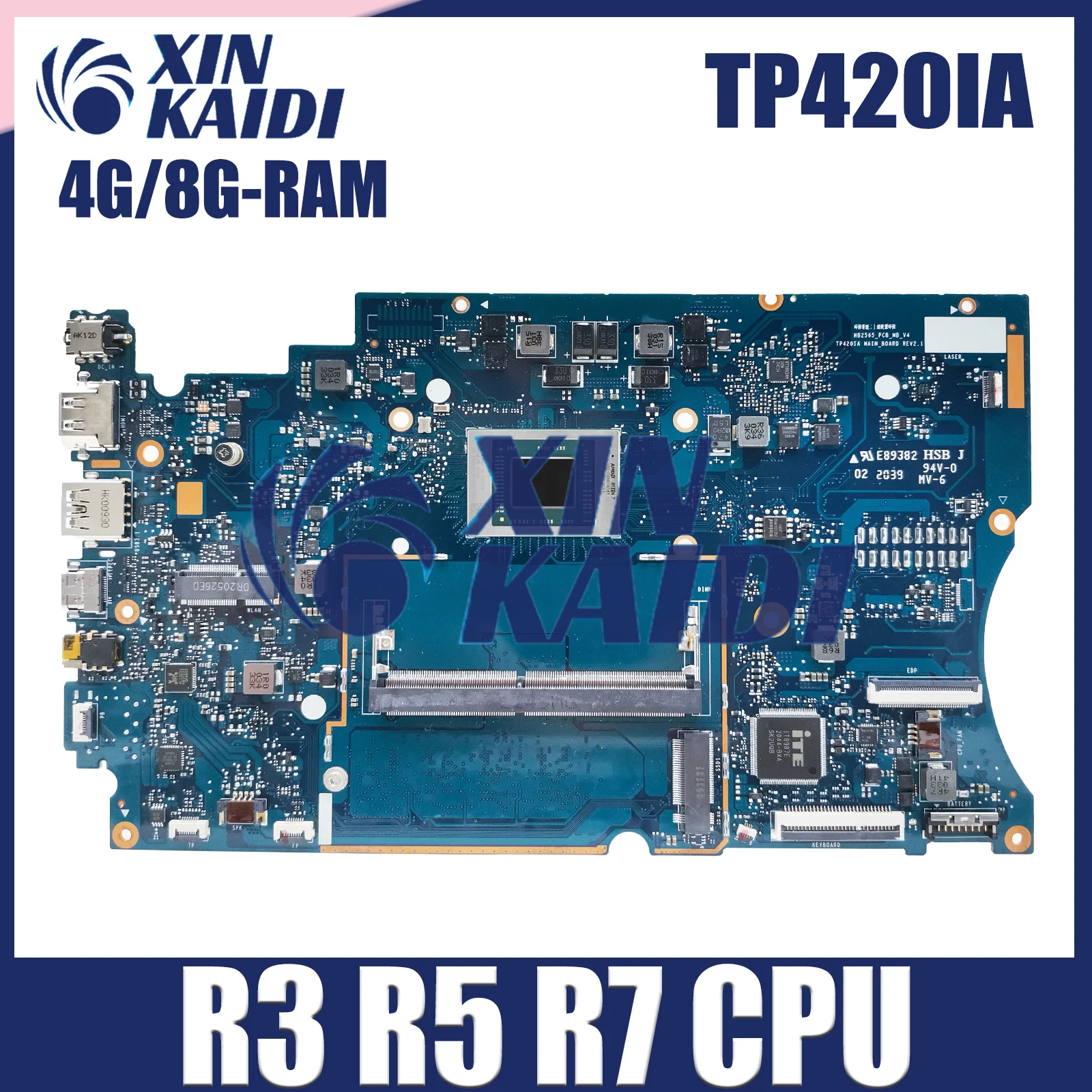 TP420IA Notebook Mainboard For ASUS Vivobook Flip TP420I Laptop Motherboard With CPU R3 R5 R7 4G/8G-RAM NB2565-PCB-MB-V4