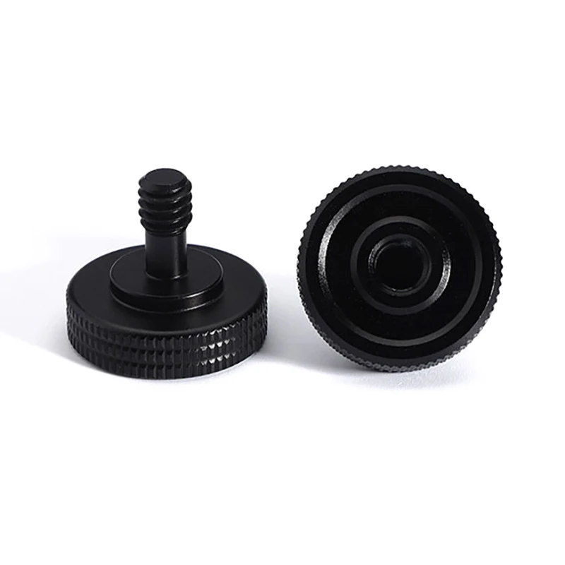 1/4" Dual Nut Tripod Mount Screw - Double Layer Thread Adapter for Camera Flash & Accessories, Black