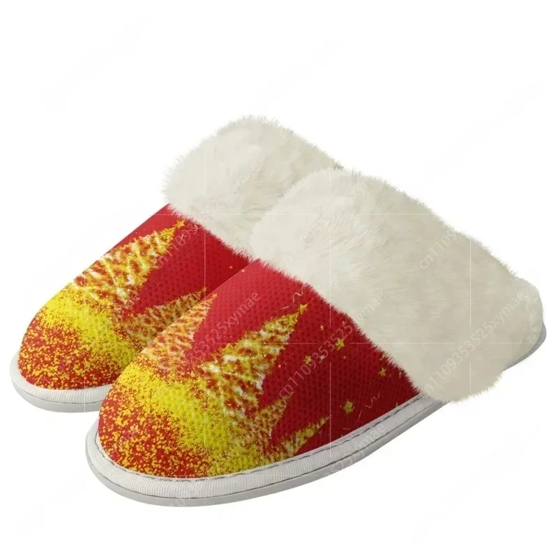 Merry Chrismas Snowman Plush Slippers Keep Warm Shoes Mens Womens Home Cotton Bedroom Custom Thermal Lightweight Slipper DIY