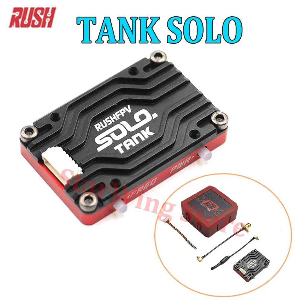 RUSHFPV RUSH TANK SOLO 5.8G VTX جهاز إرسال الفيديو CNC Shell 48CH 1.6W عالية الطاقة المدمج في ميكروفون ل RC FPV سباق الطائرة بدون طيار