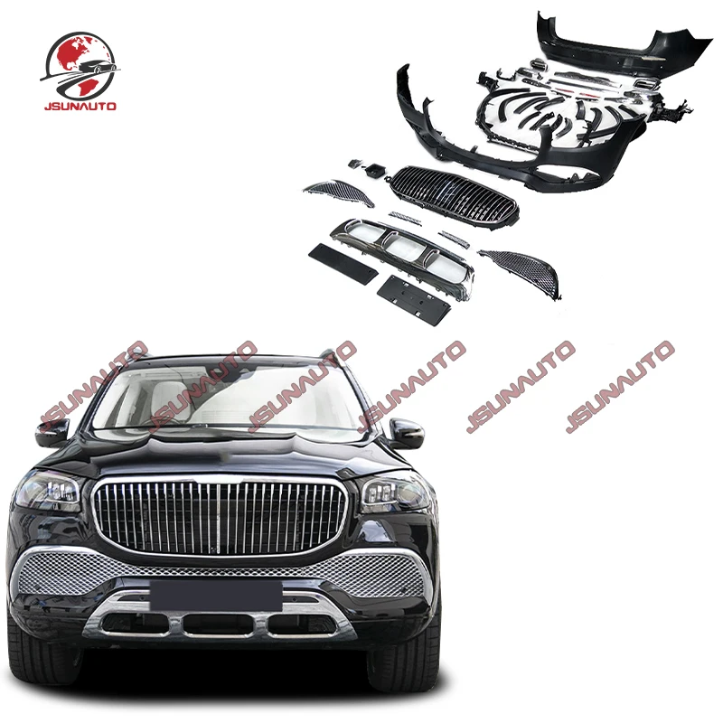 

For Benz Gls X167 2019 2020- Mayba Style Front Bumper Rear Bumper Side Wheel Eyebrow For Gls Upgrade Retrofit PP Parts