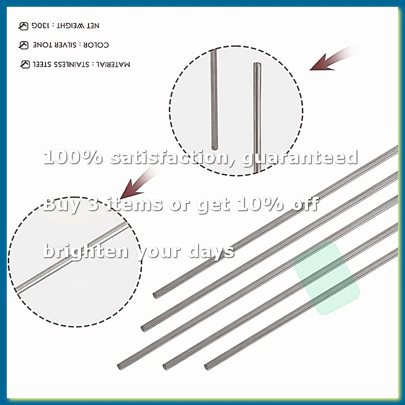 5 Pcs DIY RC Model Stainless Steel Circular Round Rod Bar 500mm x 3mm-A20R