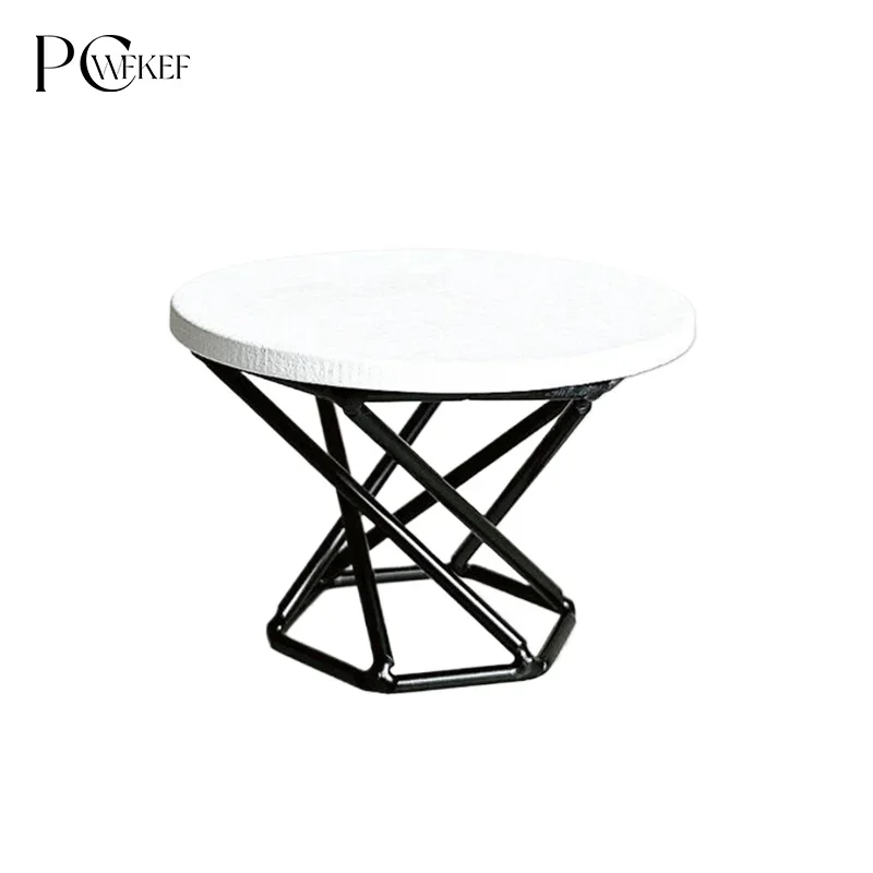 1:12 ドールハウスミニチュアコーヒーテーブルティーテーブルサイドテーブル家具ホームモデルの装飾おもちゃドールハウスアクセサリー