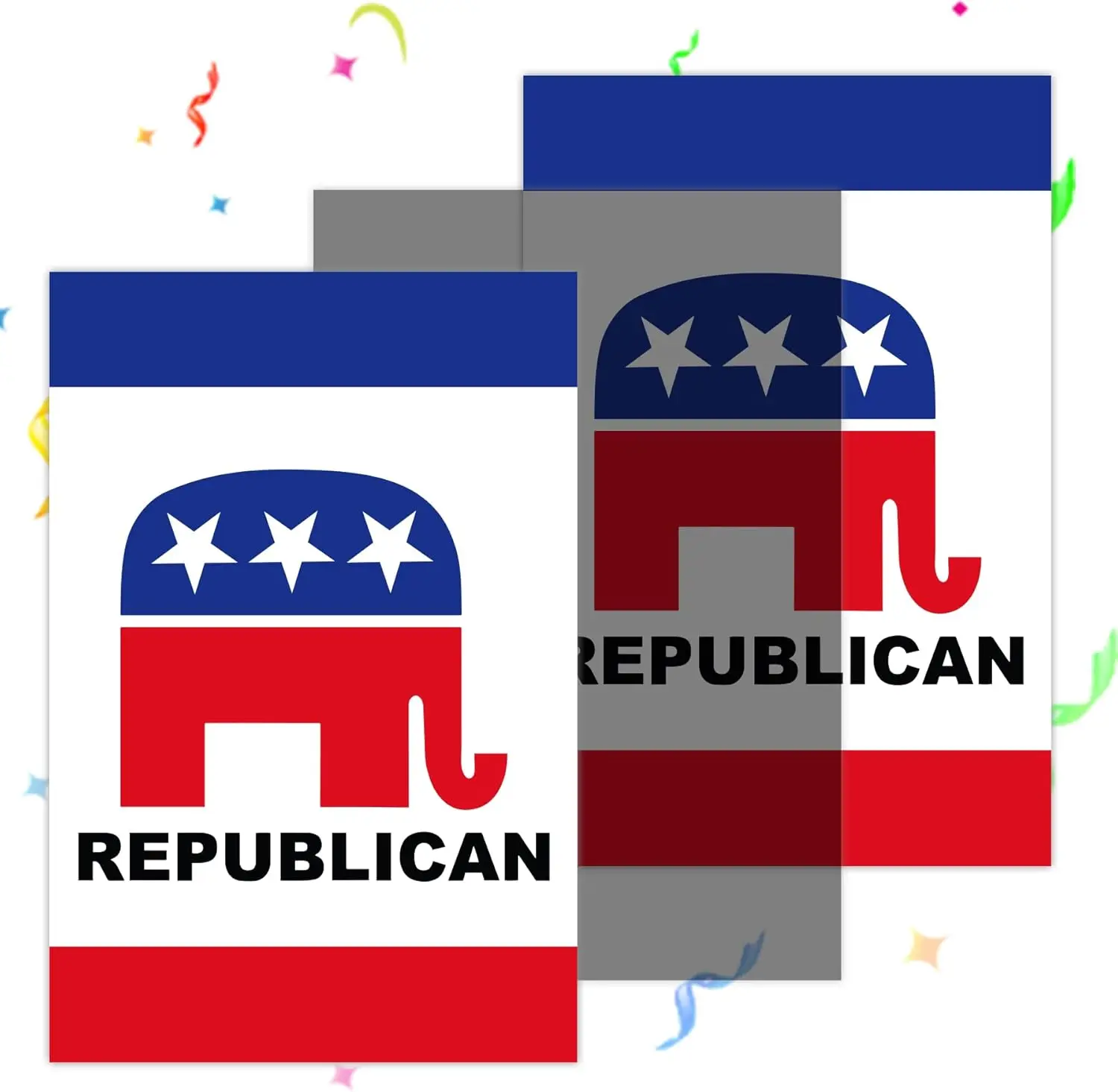 Republican Outdoor Garden Flag Republican Party 12x18Inch Flag Banner for Lawn or Garden White Flag with GOP Elephant Sign