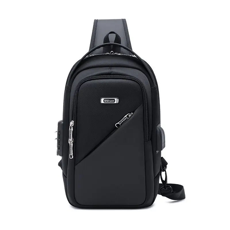 WIERSOON Flex Peito Bolsa Novo Anti-ladrão Homens Crossbody Bolsa Sacos de Ombro À Prova D 'Água Carregamento USB Viagem Curta Para Masculino Pacote de Viagem