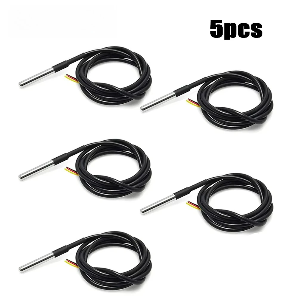 1/5/10Pc DS18b20 Temperature Probe Temperature Sensor 1M 2M 3M DS1820 Stainless Steel Package Waterproof 18B20 XH2.54-3PIN Cable