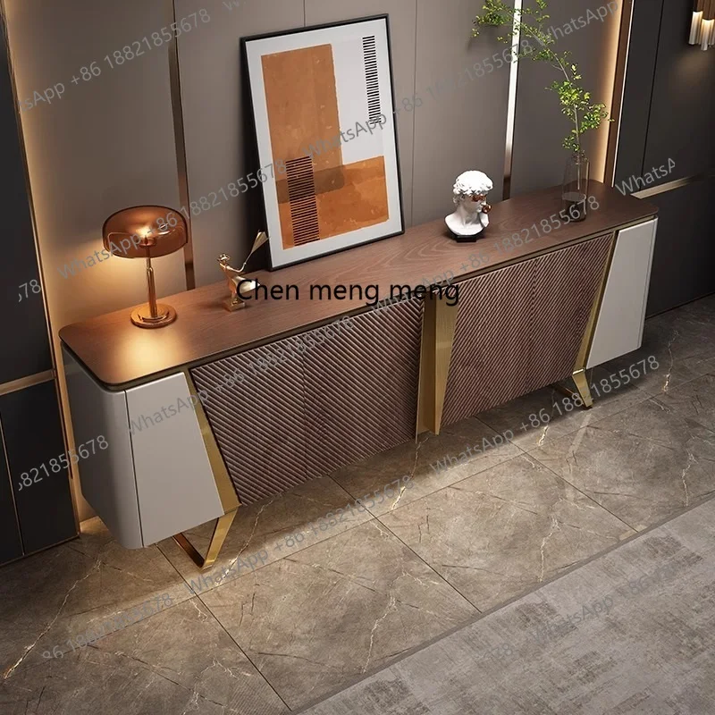 

Light luxury solid wood dining side cabinet High-end villa decoration cabinet Modern living room entrance cabinet