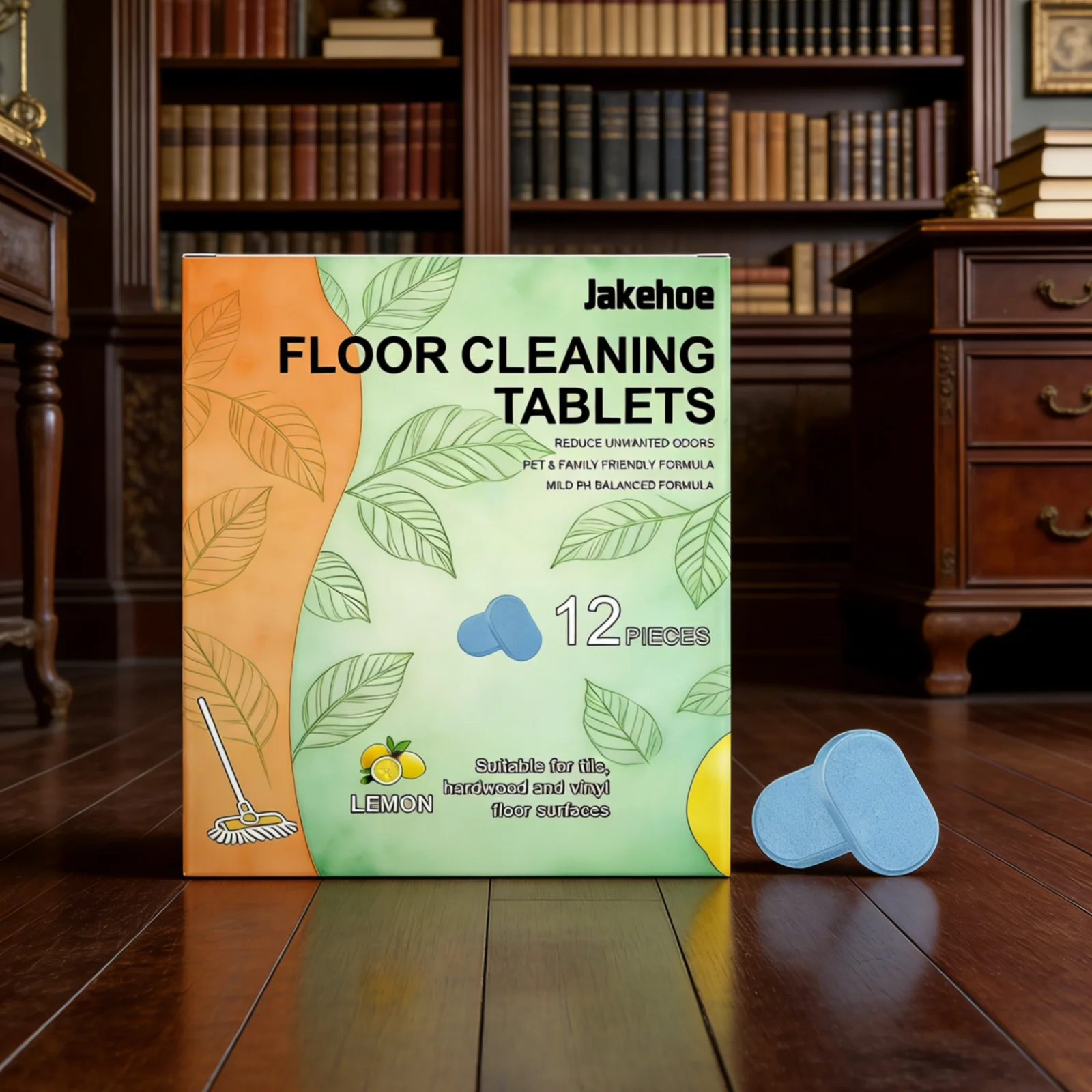 Jakehoe Floor Cleaning Tablets Remove Stains Deep Cleaning Deodorizing Fresh Fragrance Multi Surface Concentrated Floor Cleaner