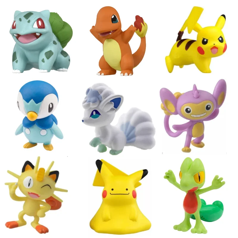 TOMY Kawaii Nette Pokemon Figuren WCT Exquisite Spielzeug Pokemon Ball Piplup Diglett Vulpix Pikachu Anime Modelle 4cm Kind Geschenk