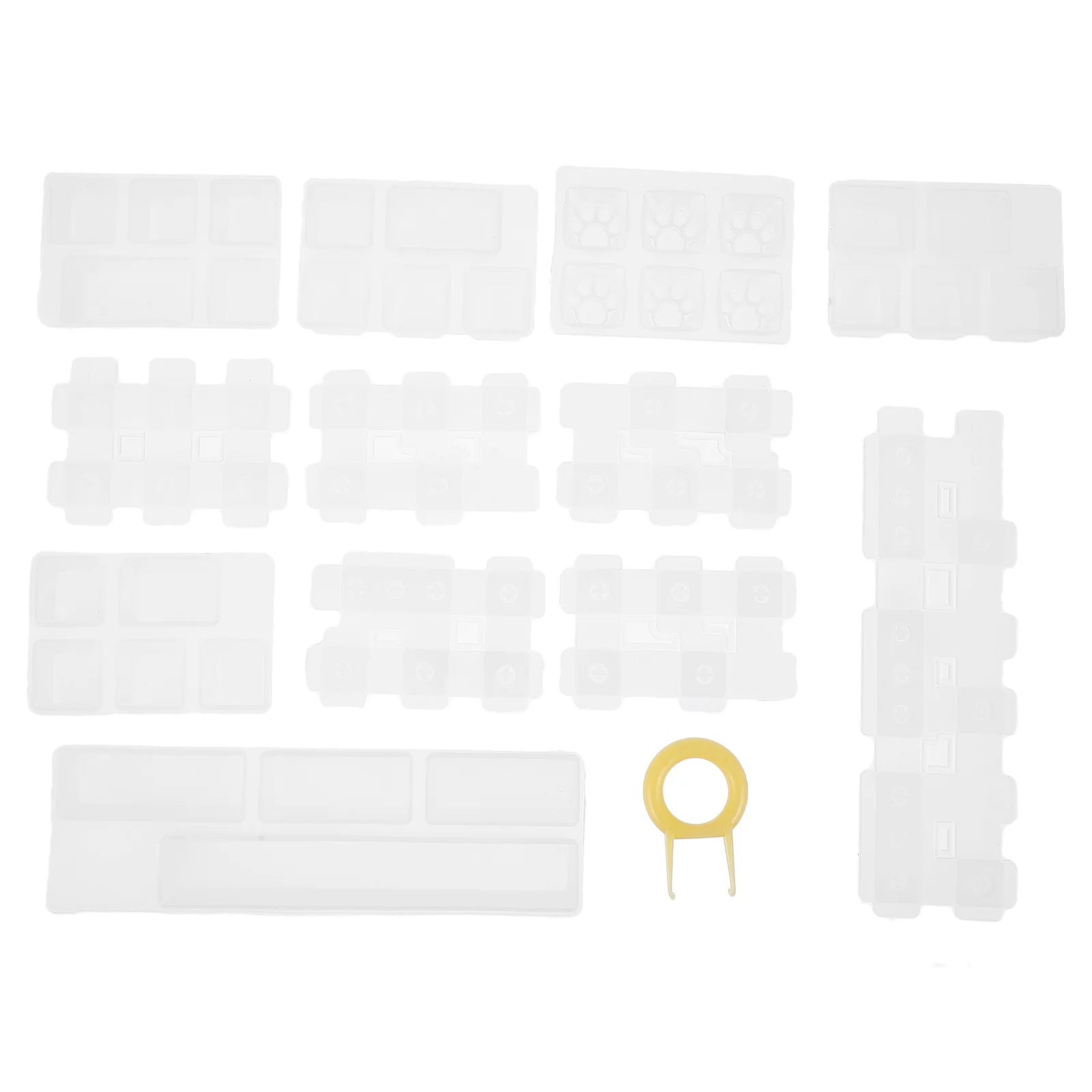 13Pcs Silicone Mold Key Making Kit Crystal Epoxy DIY Mechanical Keyboard Crafts Tool Set Key Mold Crafts Making Tool
