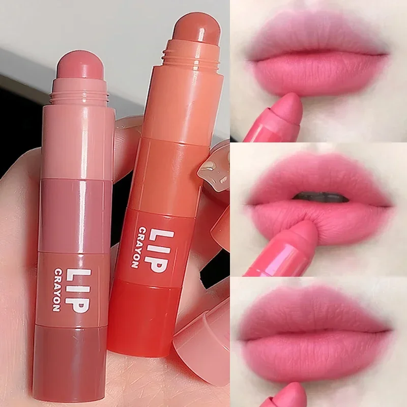 Multicolour 4 In 1 Matte Lipstick Nude Pink Red Lip Liner Pen Long Long Waterproof Crayon Lipstick Pencil Lips Makeup Cosmetic