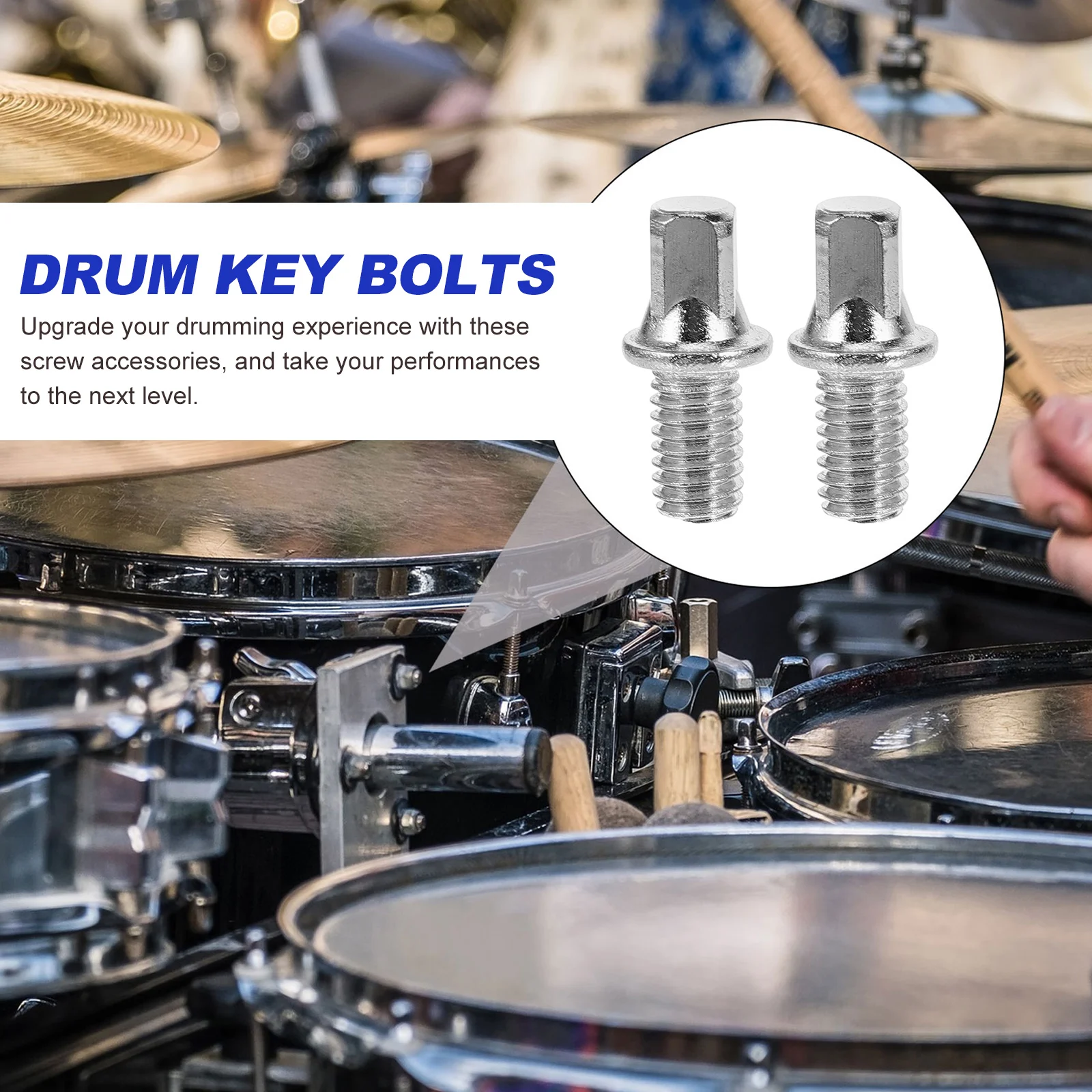 Drum Screw Fittings Percussion Accessories for Kit Repair Snare Hardware Bolts Pedal Shaft Key Tool Rotary