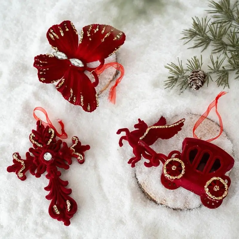 Decorazione natalizia plastica colorata fatta per alberi fatti a mano Ornamento regalo Decori HX6C