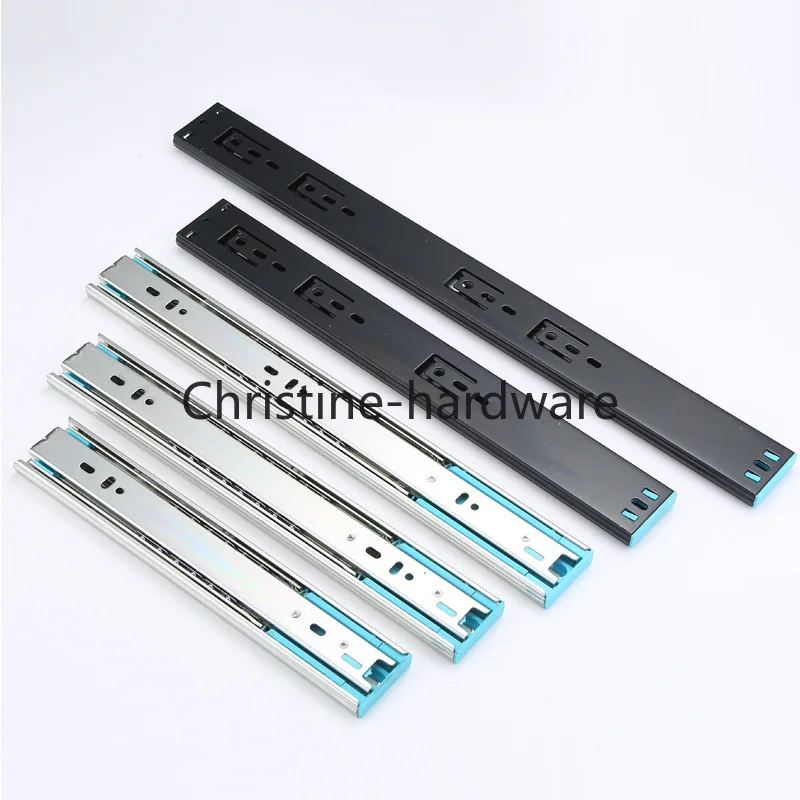 4510 Drawer Three-section Slide Rail, Damping Buffer Slide Rail, Computer Desk Tray Cabinet Steel Ball Silent Guide Rail