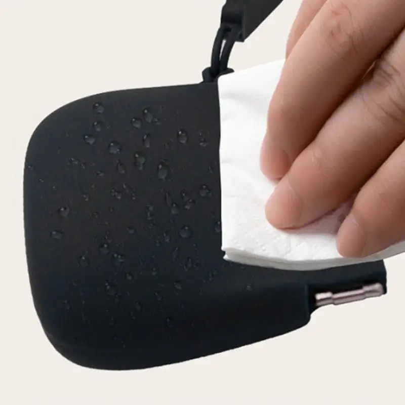 Silicone Coin Purse Keychain Small Silicone Pouch Wired Earbud Case 10x8cm/3.94x3.15 Inches Coin Holder Pouch Silicone Storage