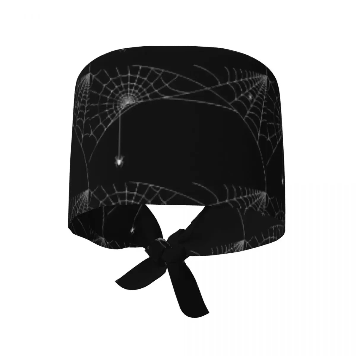 Black White Spider And Cobweb Scrub Hat Doctor Working Surgical Cap Unisex Adjustable Nursing Caps for Dentist