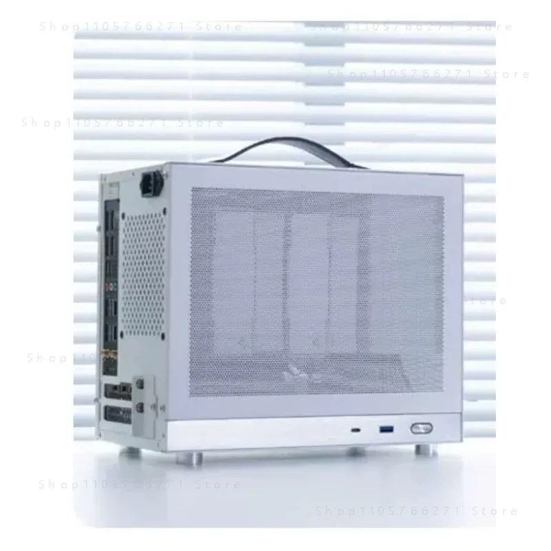 Mini ITX Aluminum PC Case Portable Small Form Factor Tower with Tempered Glass Side Panel Compact Desktop Chassis