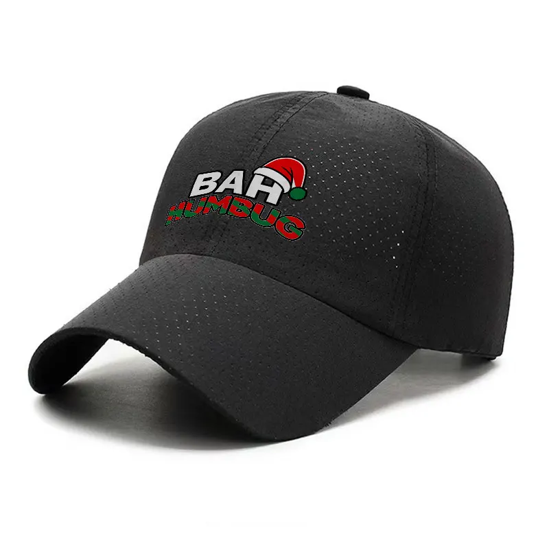 Bah Humbug Christmas Quick Dry Baseball Cap Breathable Sun Hat for Men and Women Outdoor Sports