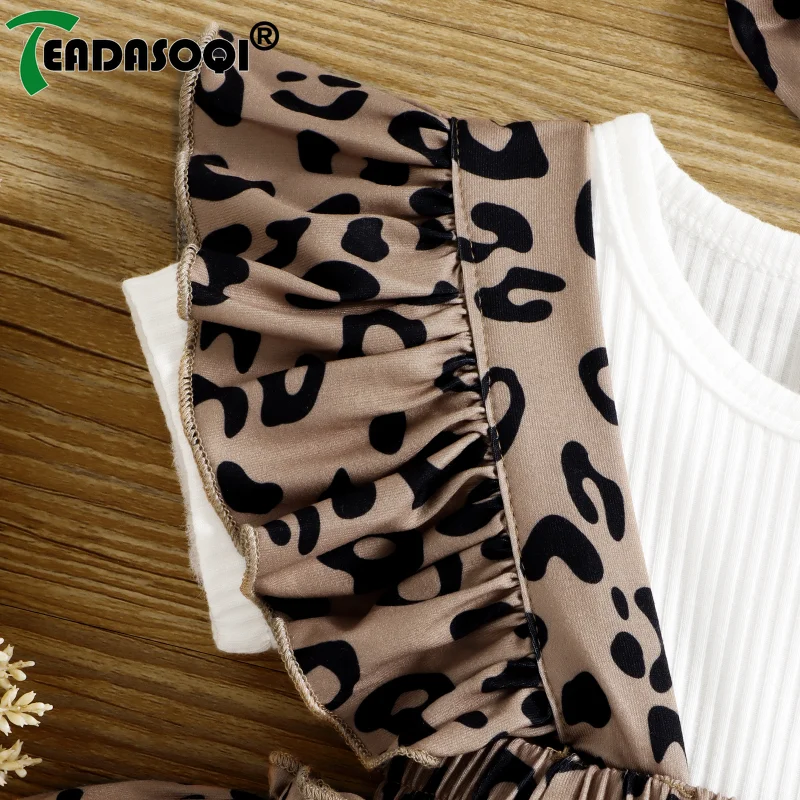 3M-3Y Newborn Summer Children Clothing Infant Baby Girl Clothes Leopard Jumpsuit Bodysuit+Headband+Ribbed T-Shirts Kids Outfits