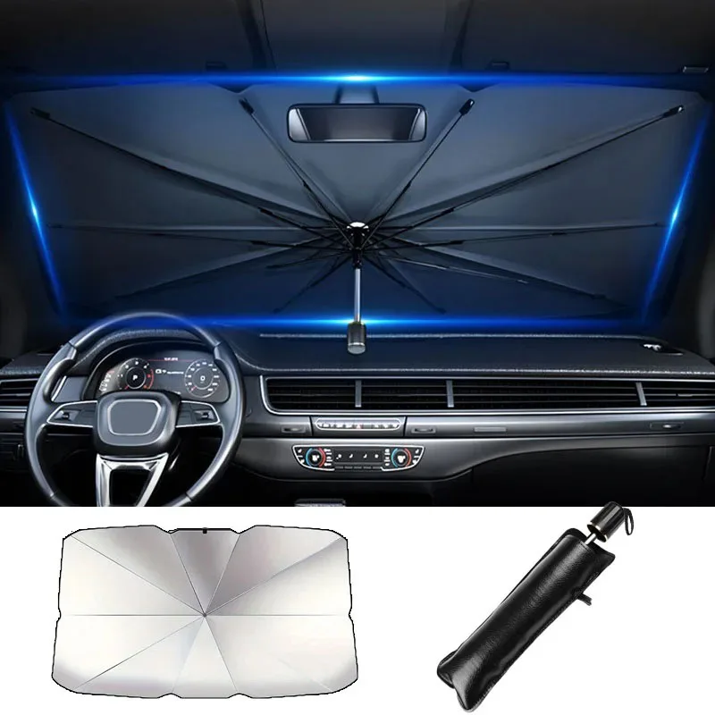 Car Sunshade Windshield Umbrella Front Sun Shade Parasol Foldable Summer Protection Car Seat Heat Insulation Car Accessories