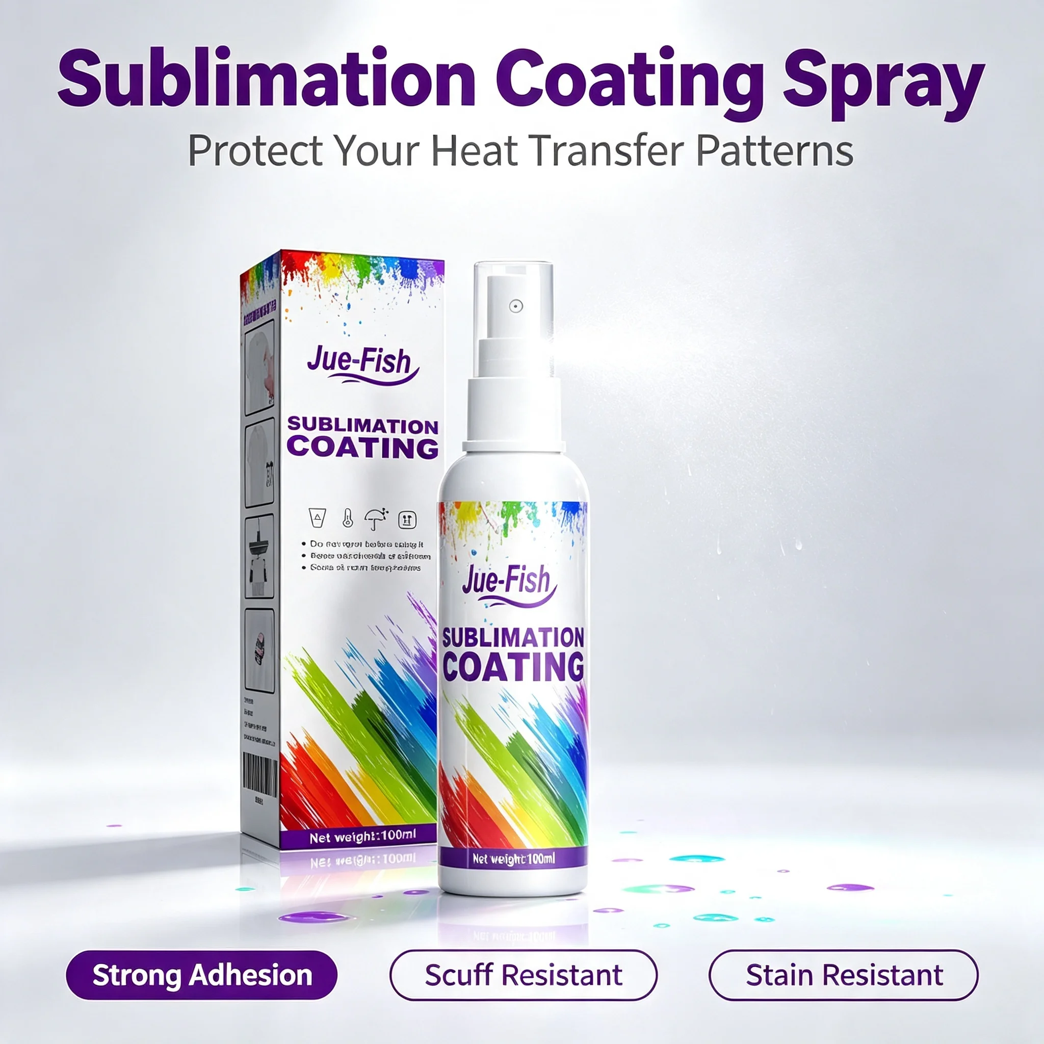 Sublimation Coating Spray,Multi‑Surface Heat Press Sublimation Spray for Garment,Strong Adhesion Scuff‑Resistant Stain‑Resistant
