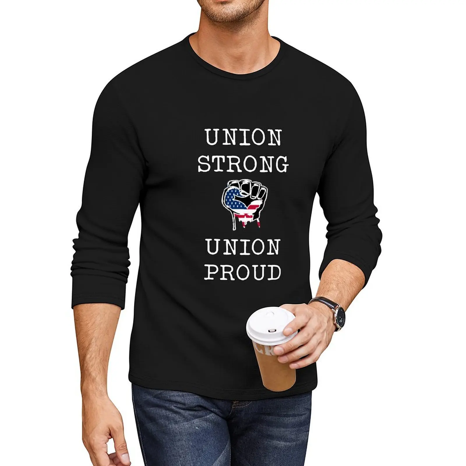 Union Strong Union Proud Labor Day Union Worker Laborer Long T-Shirt animal print shirt for boys blank t shirts Men's clothing