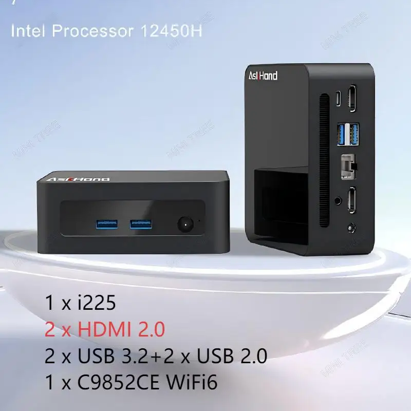 Mini PC NUC de 12. a generación Core i5 12450H, 8 núcleos, 16G de RAM, 1TB SSD, pantalla Triple, Windows11, Mini ordenador de escritorio para juegos de oficina en casa