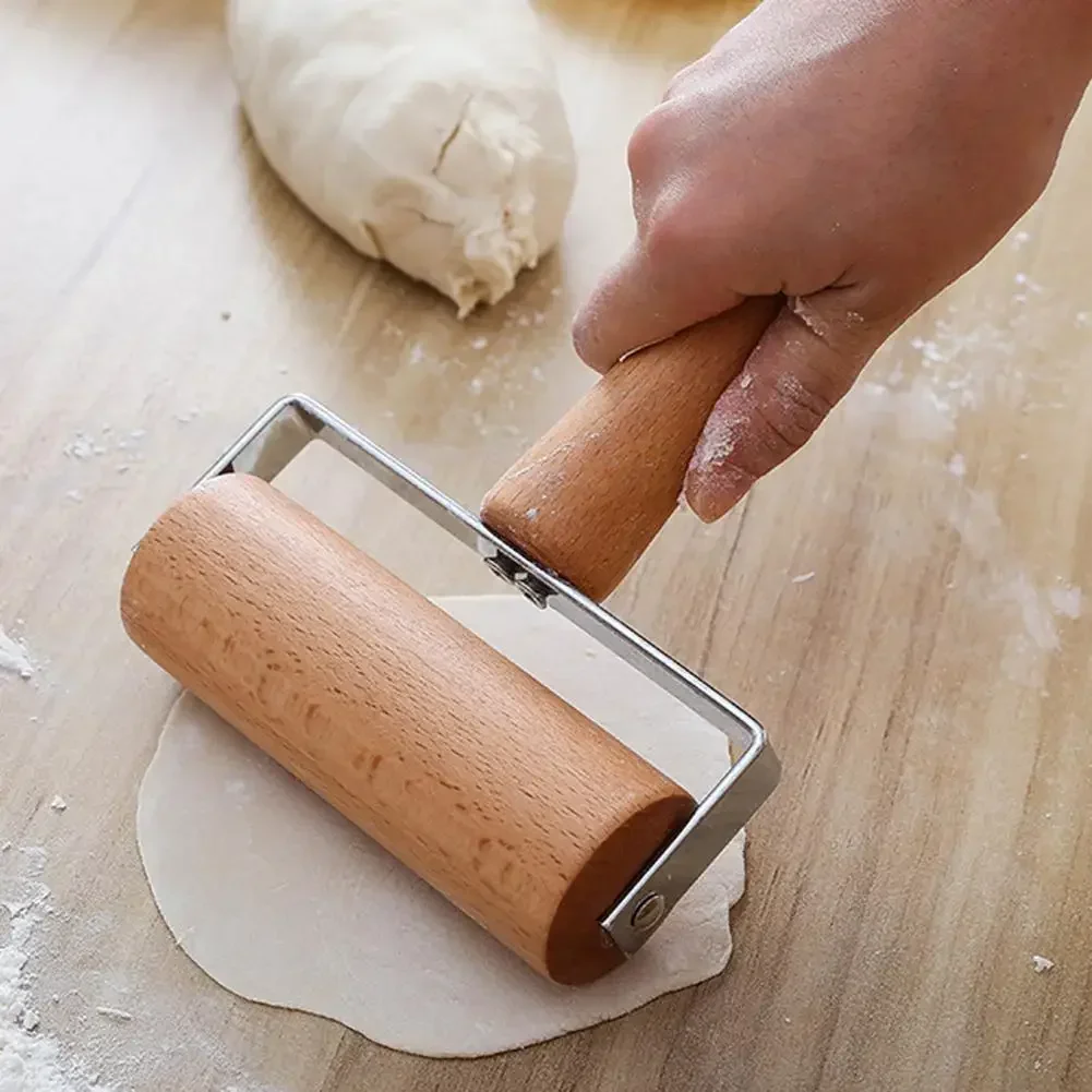 New 1 Pcs Wooden Rolling Pin Pastry Cookie Pizza Roller Kitchen Utensils Pastry Pizza Fondant Bakers Baking Tool Kitchen Gadget