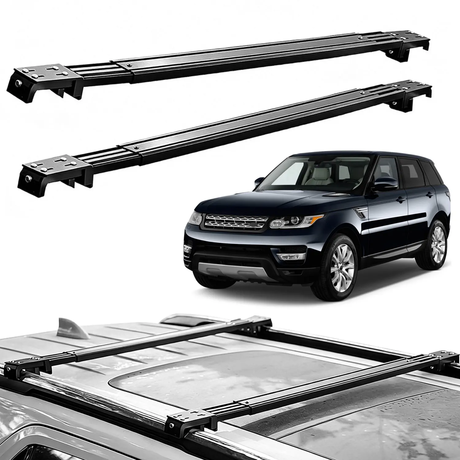 Fits LR Range Rover Sport 2014-2022 Roof Rack Cross Bars, Silent Telescopic, Heavy Duty Carrier, Anti-Theft Lock, Easy Install