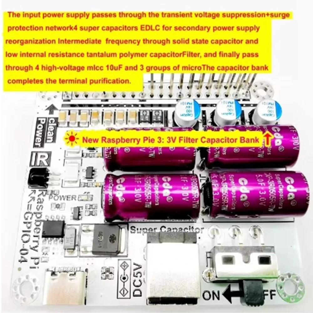 Professional Power Filter Purification Board moode volumio For Raspberry Pi DAC Audio Decoder HIFI Expansion Moudle