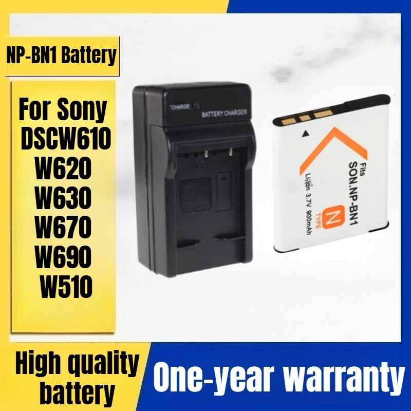 

NP-BN1 camera battery + charger, suitable for Sony DSCW610 W620 W630 W670 W690 W510 digital camera 3.7V 900mAh