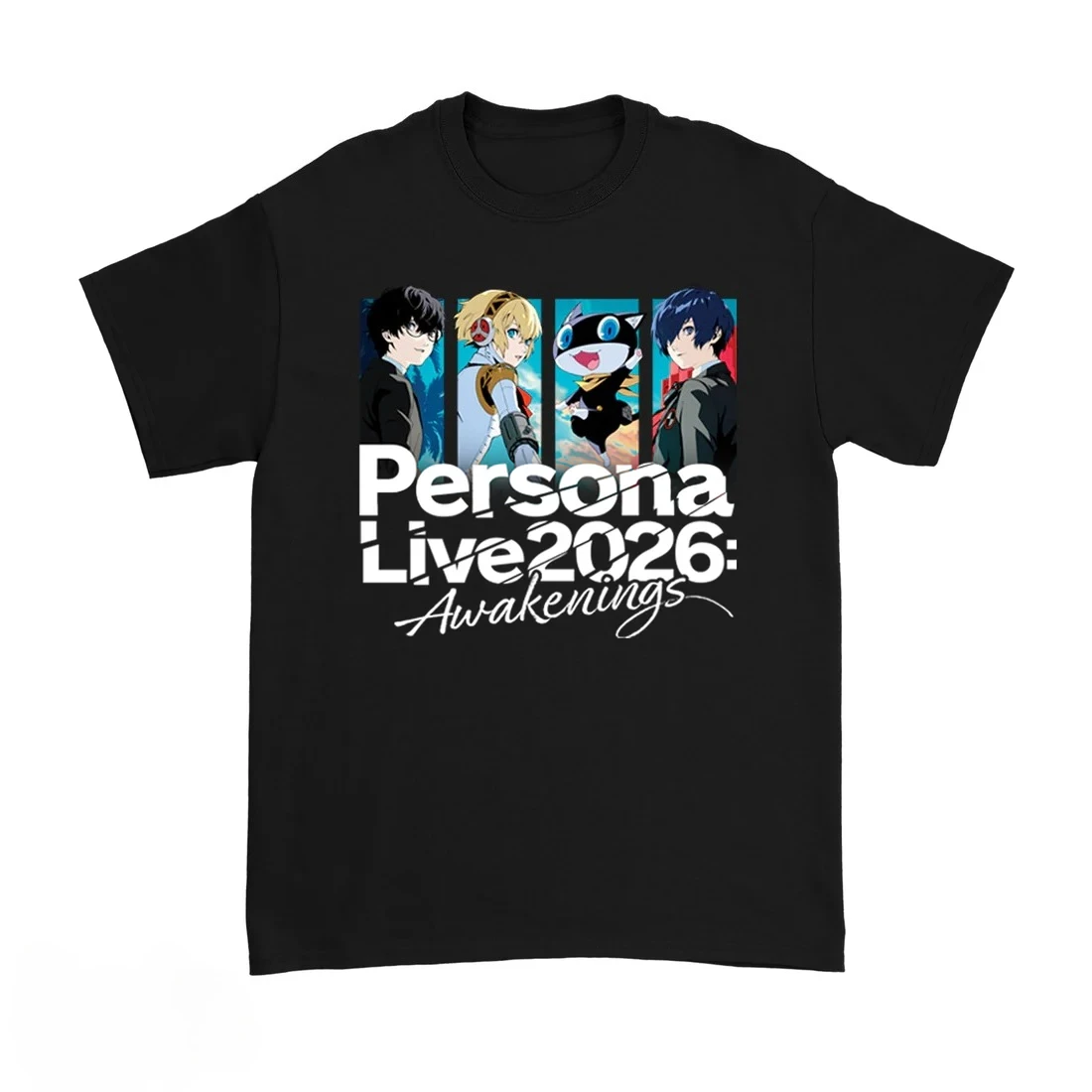 Persona Live 2026 Awakenings T Shirt Men Women P3 P5 Anime Character Graphic Tee Casual Cotton Short Sleeve Game Merch Tops