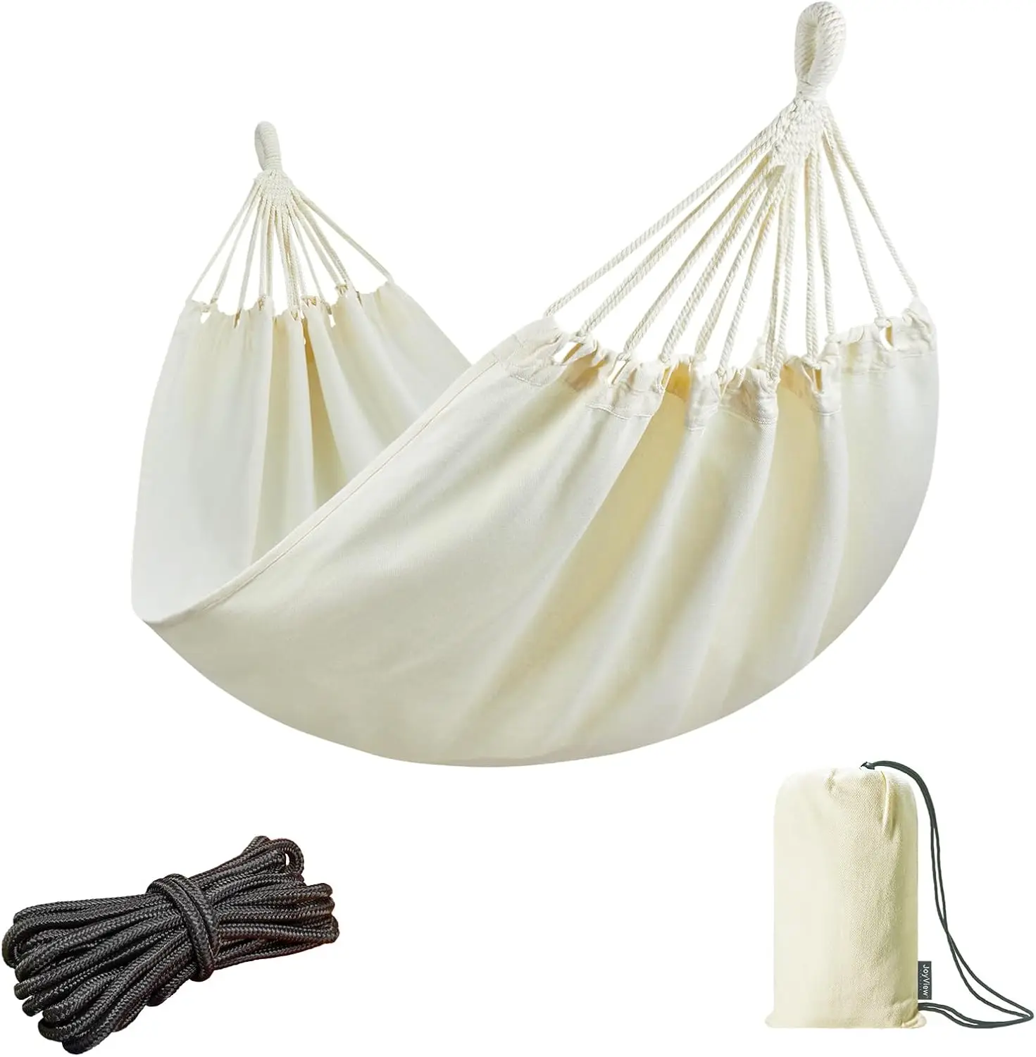 

Brazilian Hammo For Single Person - 78.8X39.4” Portable Cotton Hammo With Hanging Ropes & Carry Bag Large For Patio 300Lbs