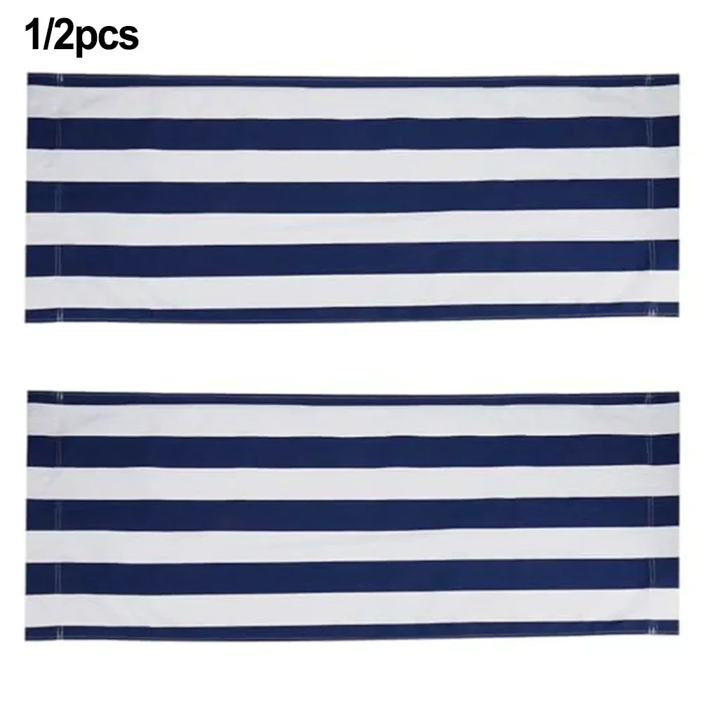 Beach Lounger Replace Cloth Polyester Cloth Fabric 120x44 Cm Blue And White Stripes Folding Chair Cover Parts