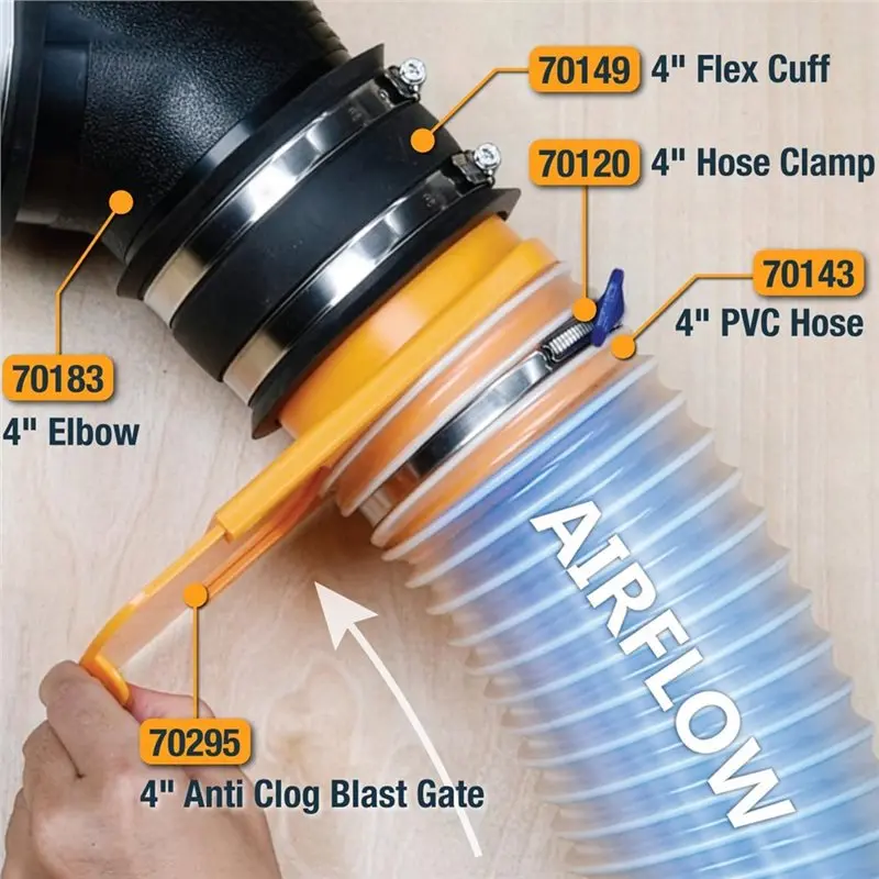 Integrated Blast Gate Blast Gate Dust Collector Vacuum & Dust Collector Parts-[97Lemons]