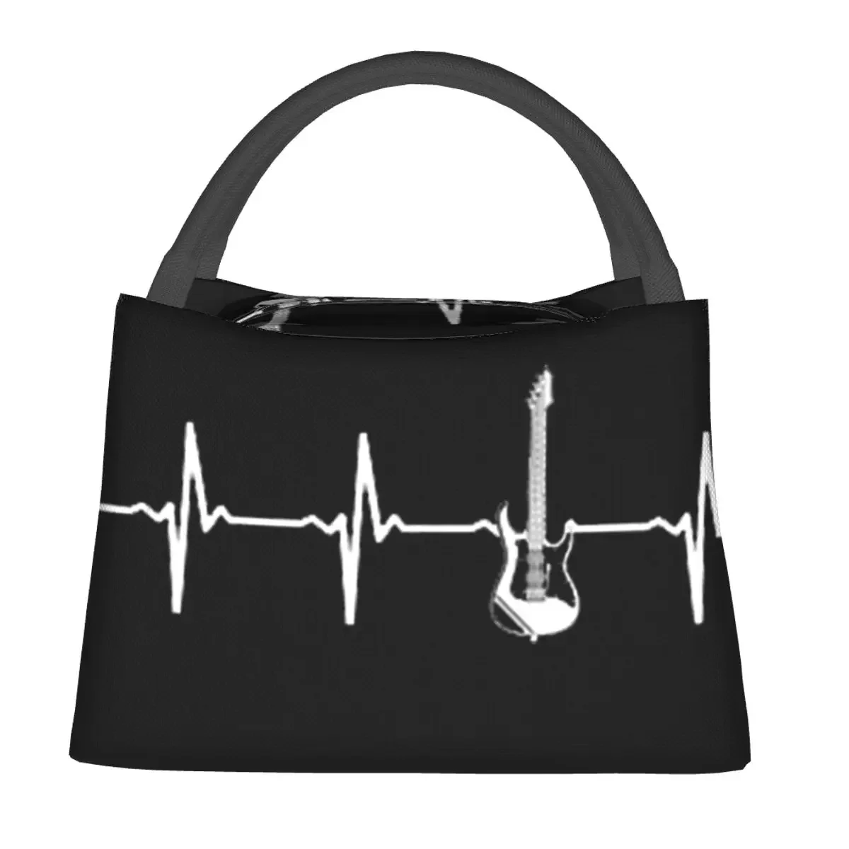 Electric Guitar Heartbeat Insulated Lunch Bag for Women Kids Leakproof Food Boxes Thermal Lunch Box Tote