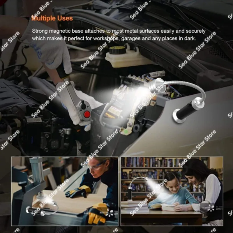 LED Flashlight Work Light Bendable Car Repair Emergency Lighting Portable Hose BBQ Light
