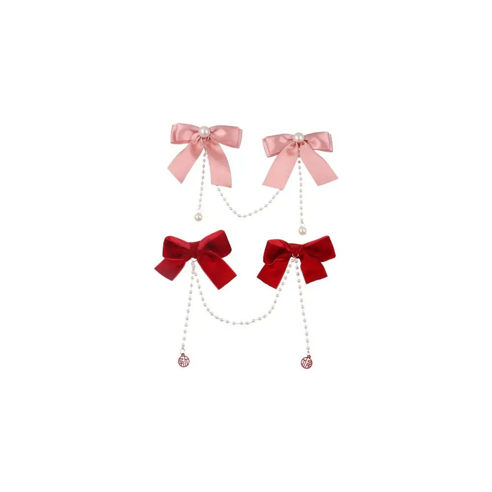 

Tassel Bowknot Hair Clip Hair Side Clip Pearl Chain Bow Tassel Hairpin Duckbill Clip Ponytail Clip Ribbon Bow Barrettes Party